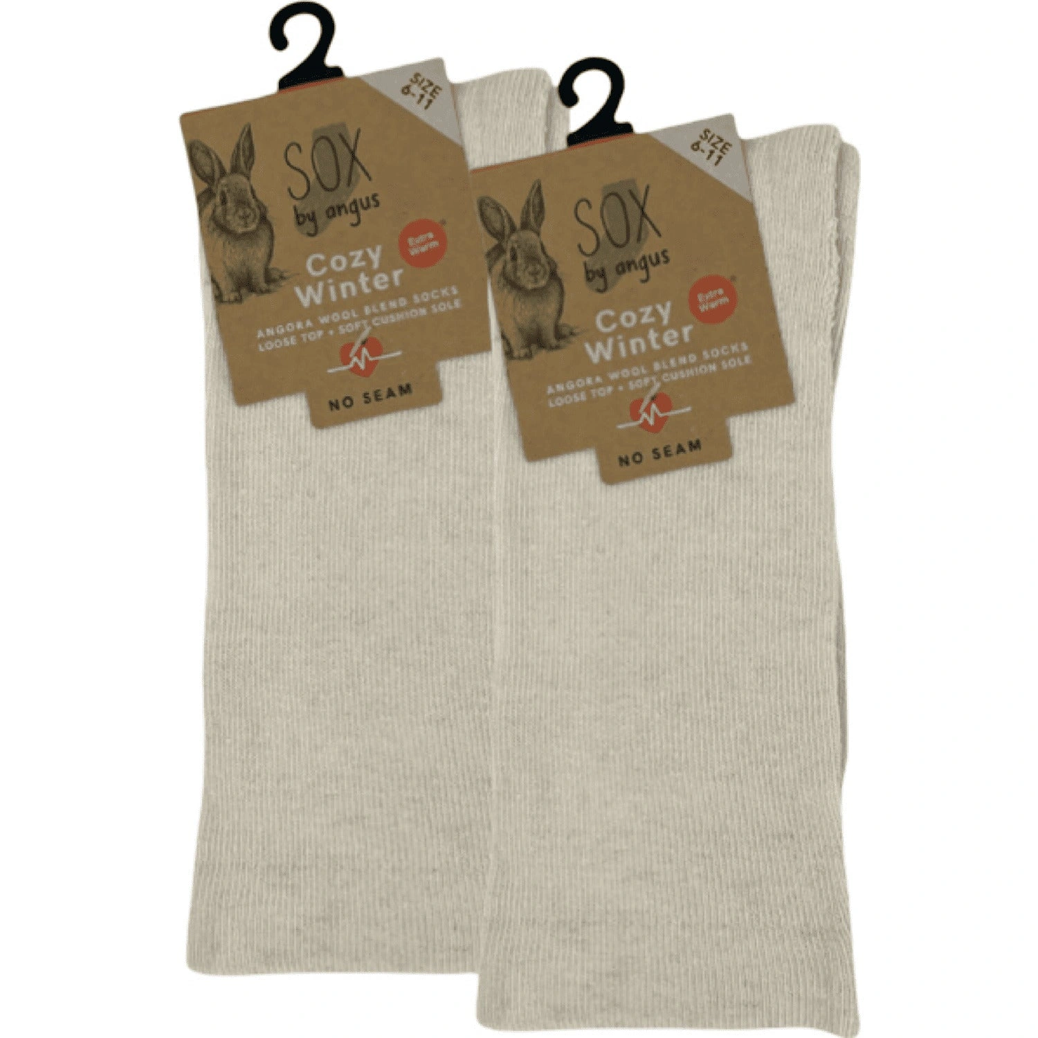 Angora Cloud Socks: Seamless Comfort for Happy Feet - Bone White Bliss!