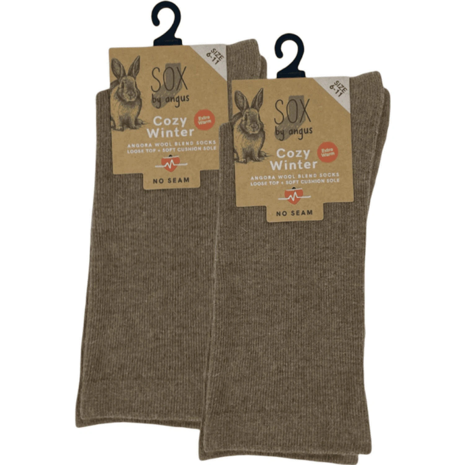 Cozy Mocha Angora Socks: Seamless Comfort, Loose Top. Luxurious Blend for Happy Feet