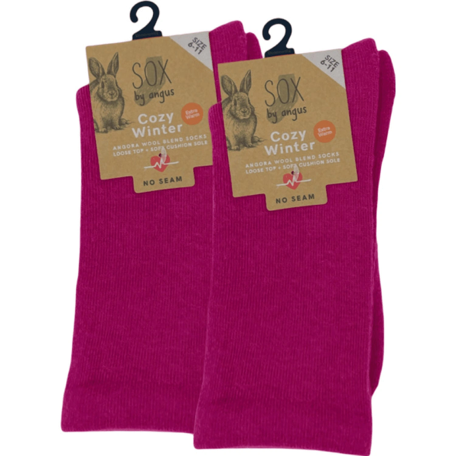 Pink Cloud No-Seam Angora Socks Cozy Comfort Perfect Feel