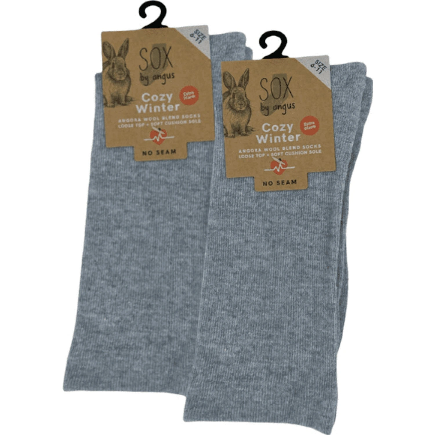 Cozy Angora Socks: Cloud-Like Comfort, Seamless Design, Light Grey Delight.